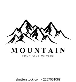 Mountain Logo Design, Vector Place For Nature Lovers Hiker