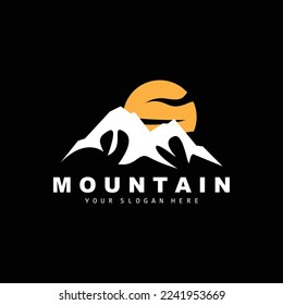 Mountain Logo Design, Vector Place For Nature Lovers Hiker