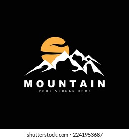 Mountain Logo Design, Vector Place For Nature Lovers Hiker