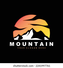 Mountain Logo Design, Vector Place For Nature Lovers Hiker