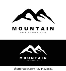 Mountain Logo Design, Vector Place For Nature Lovers Hiker