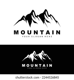 Mountain Logo Design, Vector Place For Nature Lovers Hiker