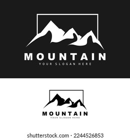 Mountain Logo Design, Vector Place For Nature Lovers Hiker