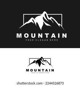 Mountain Logo Design, Vector Place For Nature Lovers Hiker