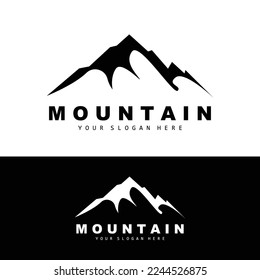 Mountain Logo Design, Vector Place For Nature Lovers Hiker