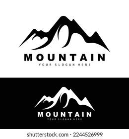 Mountain Logo Design, Vector Place For Nature Lovers Hiker