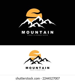 Mountain Logo Design, Vector Place For Nature Lovers Hiker