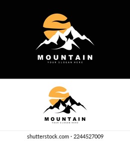 Diseño De Logotipos De Montaña, Vector Place For Nature Avers Hiker