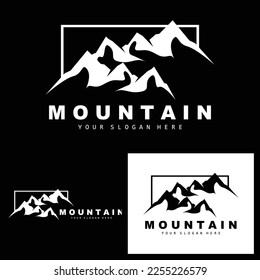 Mountain Logo Design, Vector Place For Nature Lovers Hiker