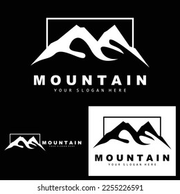 Mountain Logo Design, Vector Place For Nature Lovers Hiker