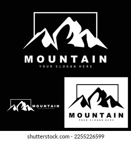 Mountain Logo Design, Vector Place For Nature Lovers Hiker