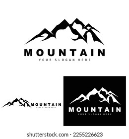 Mountain Logo Design, Vector Place For Nature Lovers Hiker