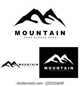 Mountain Logo Design, Vector Place For Nature Lovers Hiker