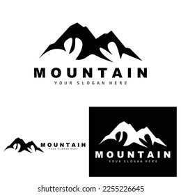 Mountain Logo Design, Vector Place For Nature Lovers Hiker
