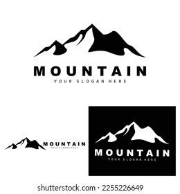 Mountain Logo Design, Vector Place For Nature Lovers Hiker