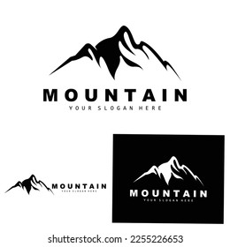 Mountain Logo Design, Vector Place For Nature Lovers Hiker