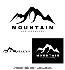Logo-Design für Bergsteiger, Vektorplatz für Naturliebhaber