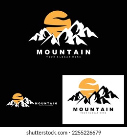 Diseño De Logotipos De Montaña, Vector Place For Nature Avers Hiker