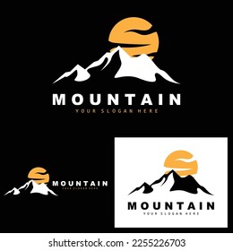 Mountain Logo Design, Vector Place For Nature Lovers Hiker