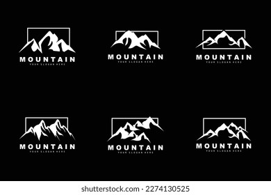 Mountain Logo Design, Vector Place For Nature Lovers Hiker