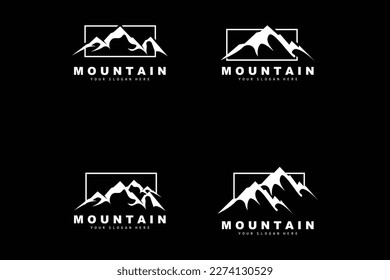 Mountain Logo Design, Vector Place For Nature Lovers Hiker
