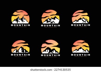 Mountain Logo Design, Vector Place For Nature Lovers Hiker