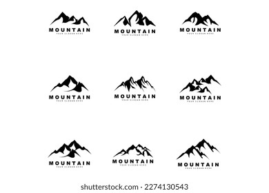 Mountain Logo Design, Vector Place For Nature Lovers Hiker