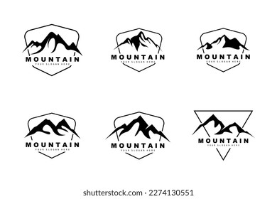 Mountain Logo Design, Vector Place For Nature Lovers Hiker
