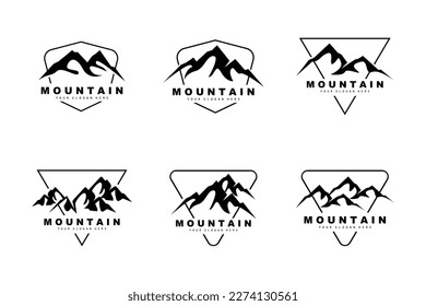 Mountain Logo Design, Vector Place For Nature Lovers Hiker