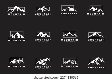 Mountain Logo Design, Vector Place For Nature Lovers Hiker