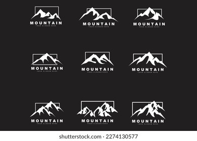 Mountain Logo Design, Vector Place For Nature Lovers Hiker