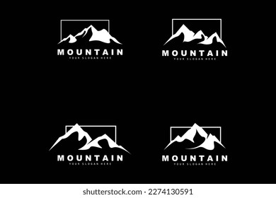 Mountain Logo Design, Vector Place For Nature Lovers Hiker