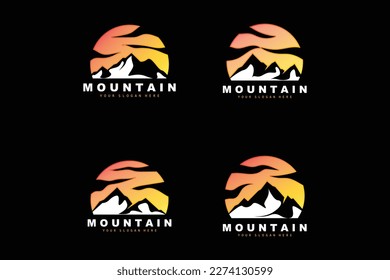 Mountain Logo Design, Vector Place For Nature Lovers Hiker