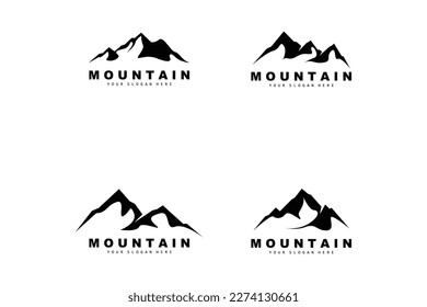 Mountain Logo Design, Vector Place For Nature Lovers Hiker