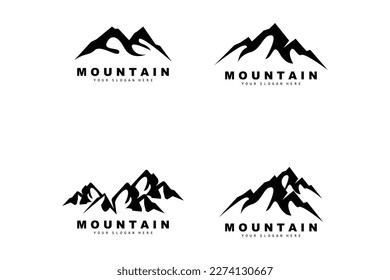 Mountain Logo Design, Vector Place For Nature Lovers Hiker