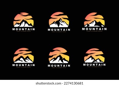 Mountain Logo Design, Vector Place For Nature Lovers Hiker