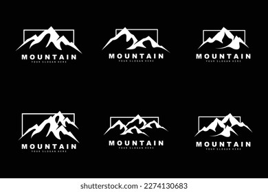 Mountain Logo Design, Vector Place For Nature Lovers Hiker