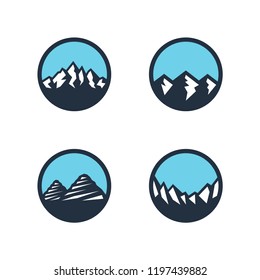 Mountain logo design, vector rocks and peaks