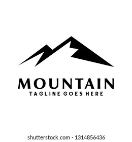 Mountain logo Design vector template with monogram Concept style. Creative symbol and Icon for emblem, adventure, climbing, exploration , Company and Business.