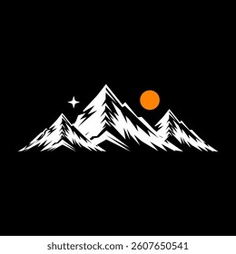 mountain logo design, vectorsilhouette, mountain logo premium,professional camping logo, holiday logo, vacation, landscape, mountain and mountains 