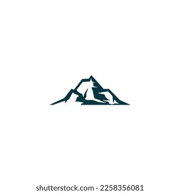 diseño de logotipo de montaña, logotipo de vista de montaña