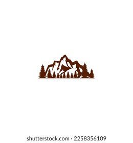 diseño de logotipo de montaña, logotipo de vista de montaña