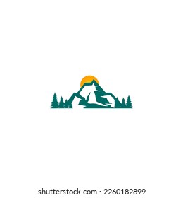 mountain logo design, mountain view logo