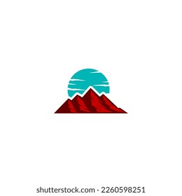 diseño de logotipo de montaña, logotipo de vista de montaña