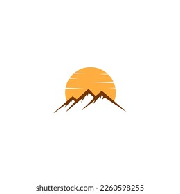 diseño de logotipo de montaña, logotipo de vista de montaña