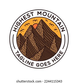 Mountain Logo Design Vintage Emblem Vector illustration Badge Symbol Icon