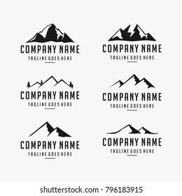 Mountain logo designs vector isolated on white background