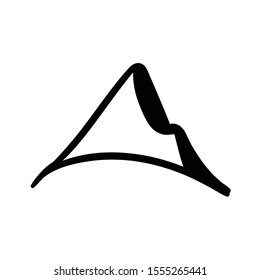 Mountain logo doodle icon vector 
