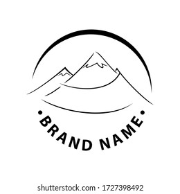 Mountain logo, elegant mountain vector logo design. Vector illustration