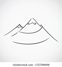 Mountain logo, elegant mountain vector logo design. Vector illustration